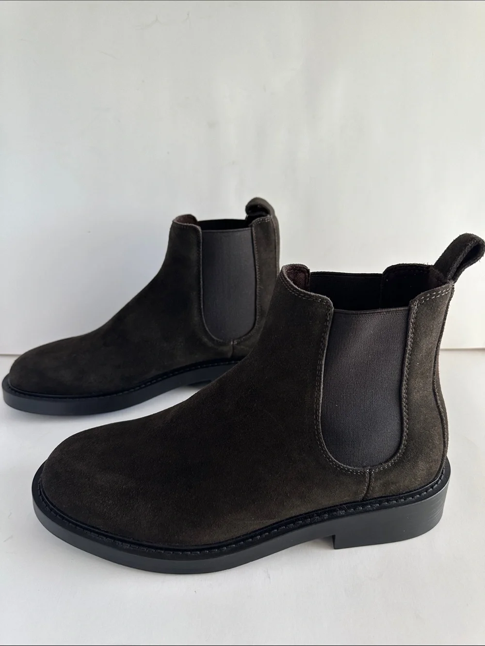 Zara Men’s  Brown Chelsea Boots with Split Leather Size 7